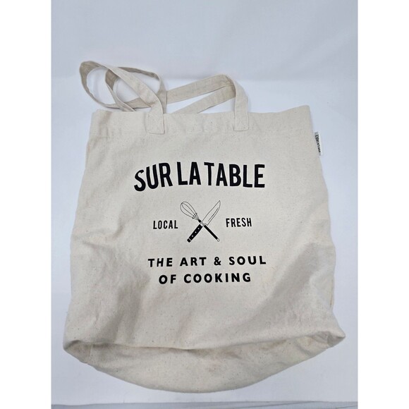 NWOT SUR LA TABLE NATURAL CANVAS TOTE BAG PASTA IN ITALY DISH TOWEL KITCHEN - Picture 4 of 12